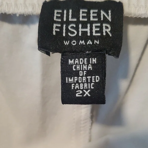 Eileen Fisher Off-White Pull-On Straight Leg Chinos - Picture 2 of 9